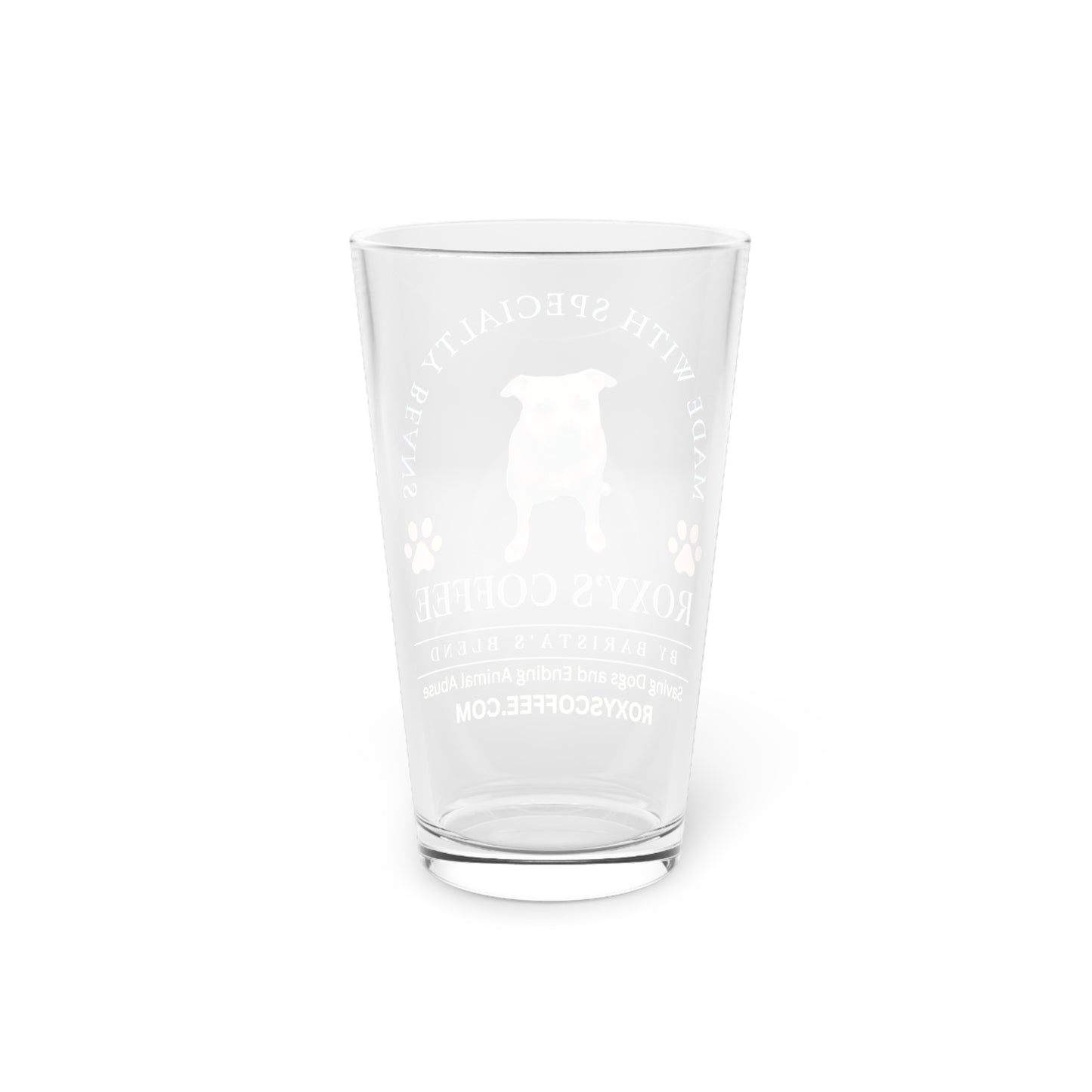 Roxy's Coffee Dog-Themed Pint Glass - 16oz - Perfect for Animal Lovers