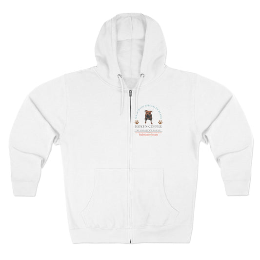 Roxy's Coffee Unisex Zip Hoodie - Cozy Dog Lover Apparel