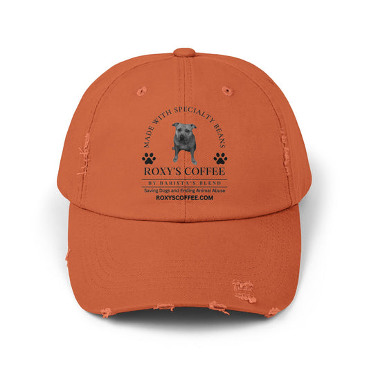 Roxy's Coffee Unisex Distressed Cap - Stylish Dog Lover Hat for Animal Support