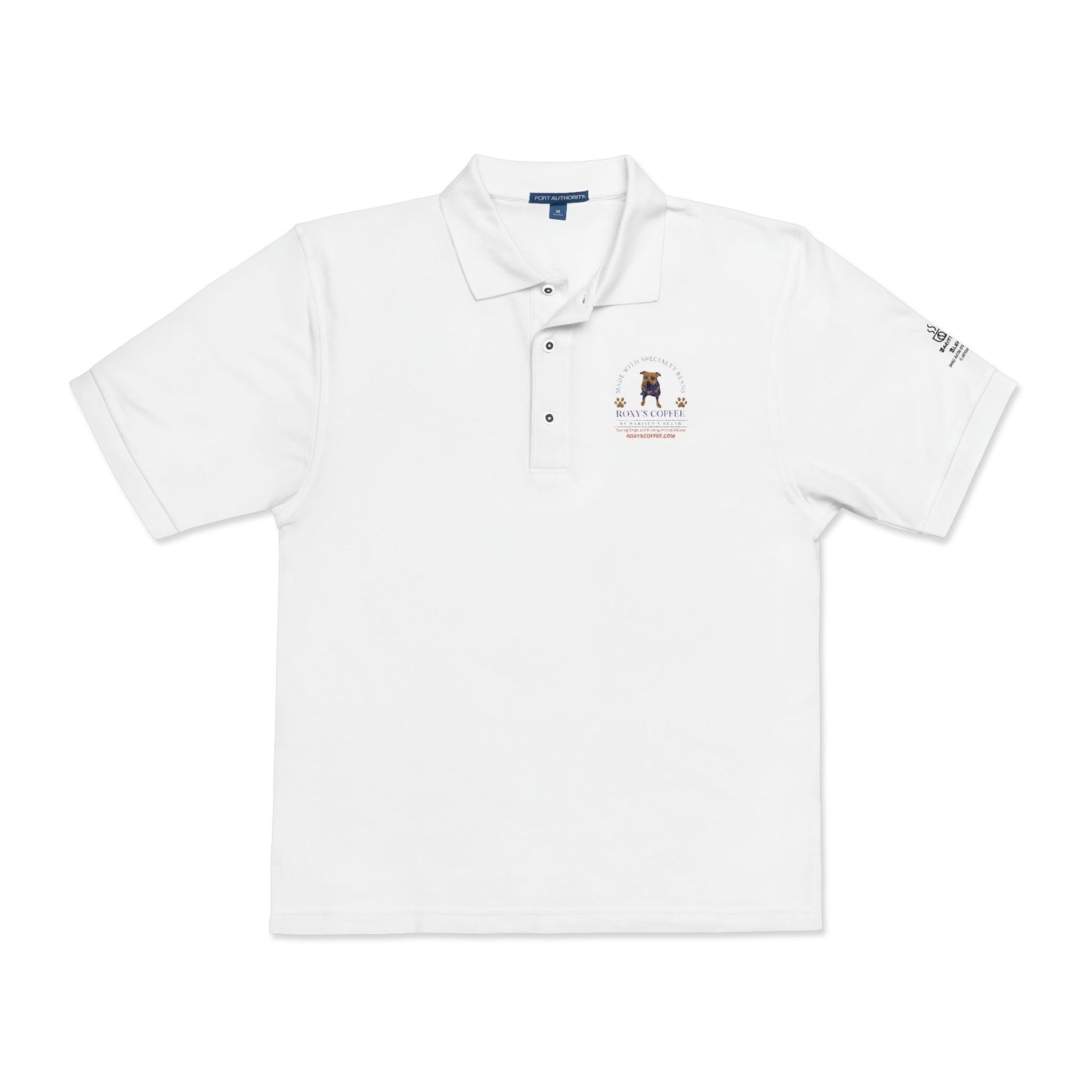 Embroidered Polo Shirt - Roxy's Coffee Helps Dog in Need