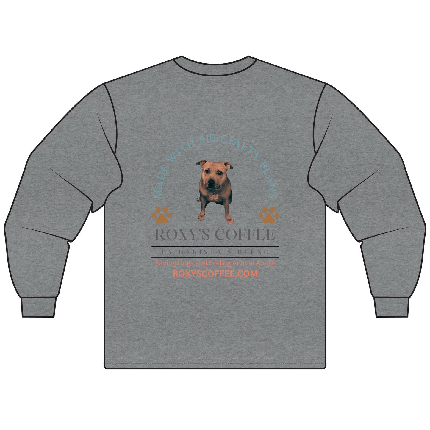 Coffee Lovers' Unisex Long Sleeve T-Shirt, Drink Coffee Save Dogs Tee, Pet Lovers Gift, Animal Rescue Apparel, Coffee Shop Merch