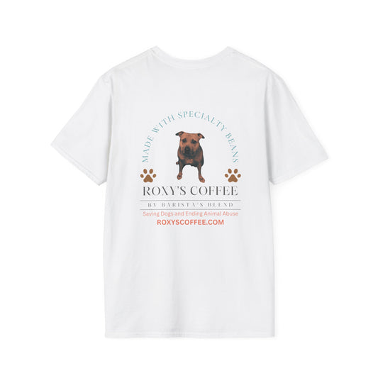 Gretchen T-Shirt - Roxy's Coffee Ambassador, Animal Rescue, Pet Lover Tee, Adoption Awareness