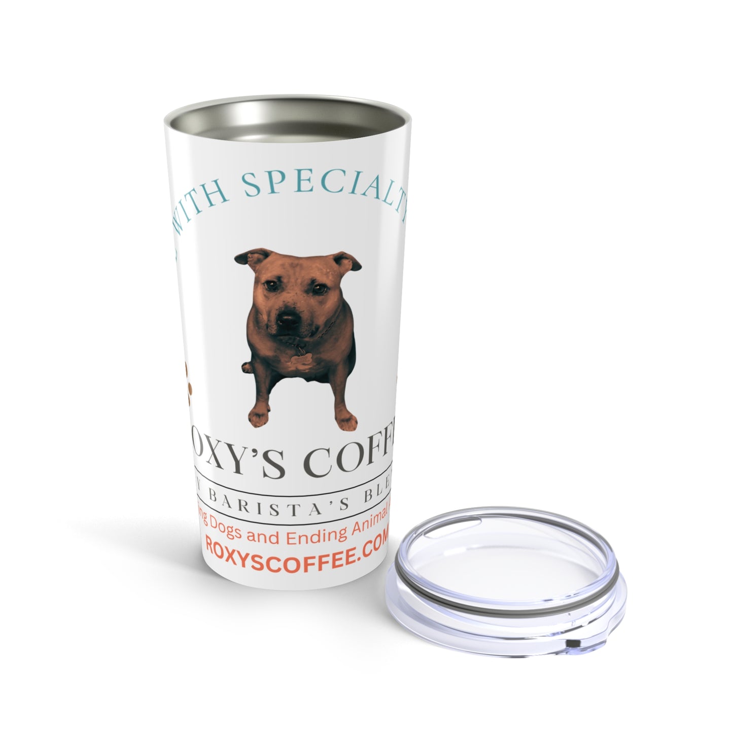 Personalized Dog Lover Tumbler 20oz, Travel Mug for Pet Lovers, Gift for Dog Owners, Coffee Tumbler, Animal Rescue Fundraiser