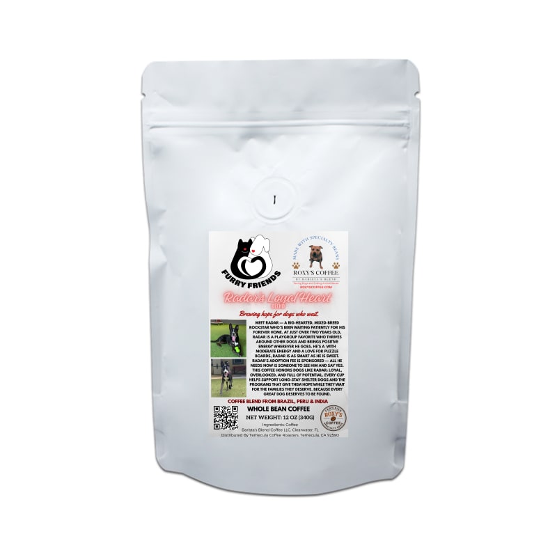 Radar's Loyal Heart Blend - Furry Friends Humane (FL) - Blend of coffee from Brazil, Peru, and India