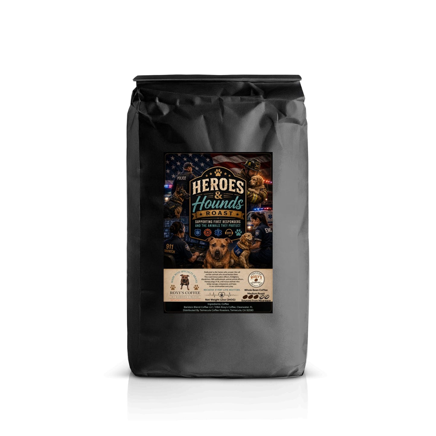 Heroes & Hounds Roast - Supporting First Responders - Coffee from Nicaragua