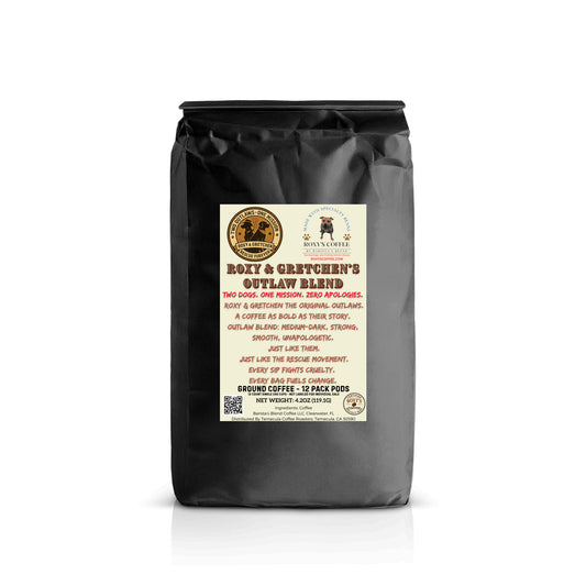 Roxy & Gretchen's Outlaw Blend - Medium and Dark Roast Blend - 12 Pack Pods