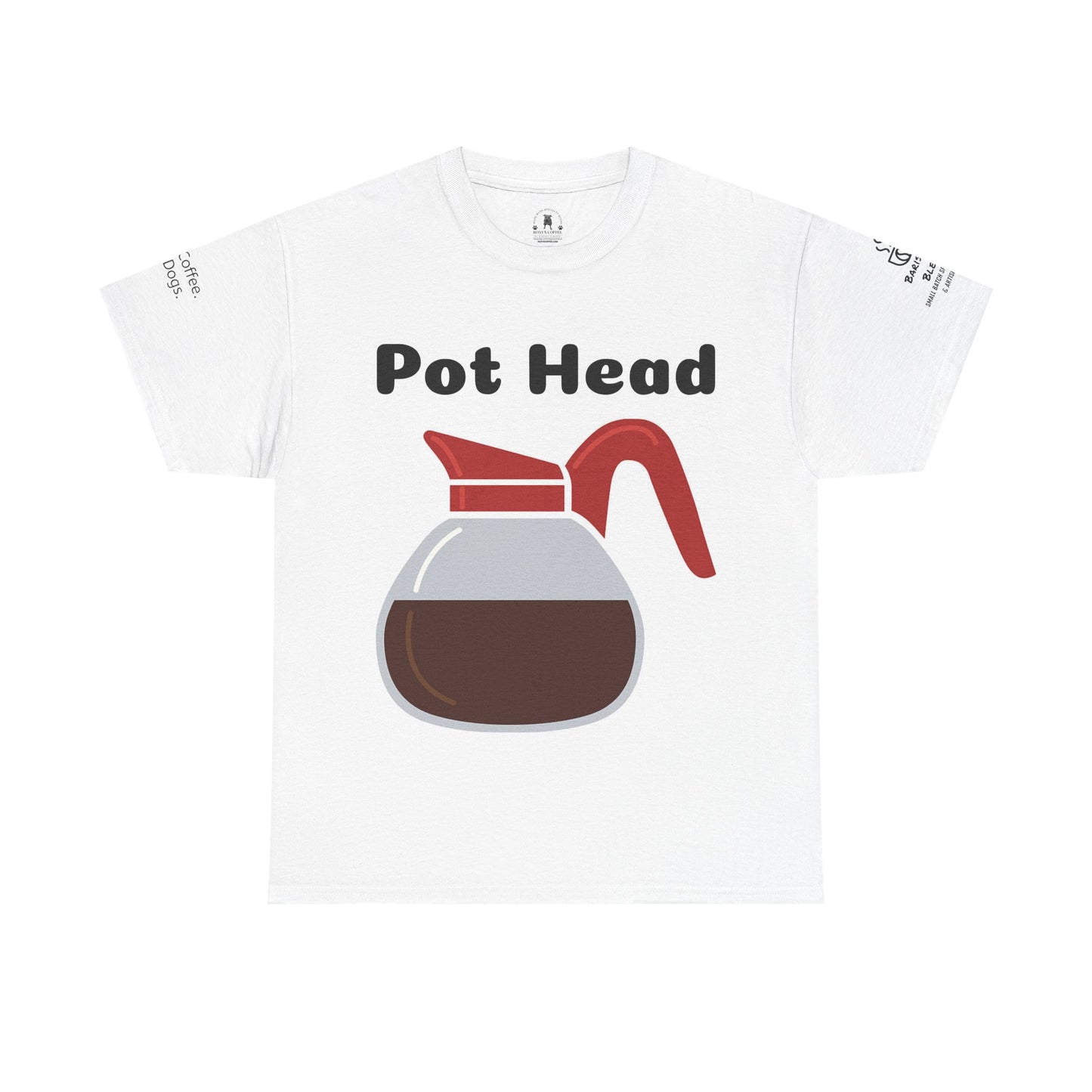 Pot Head Unisex Heavy Cotton Tee - Coffee Lover's T-Shirt