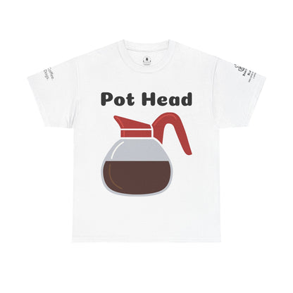 Pot Head Unisex Heavy Cotton Tee - Coffee Lover's T-Shirt