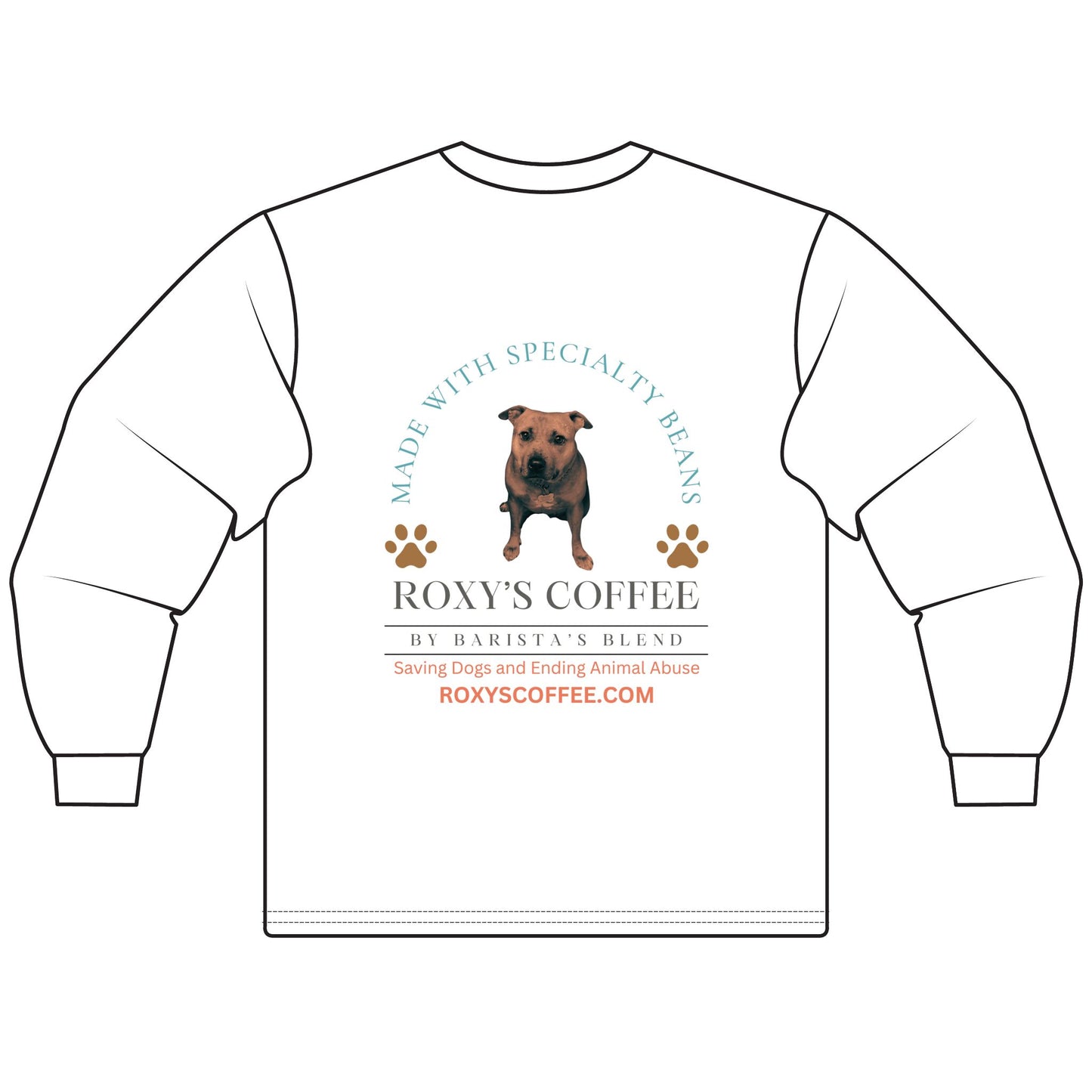 Coffee Lovers' Unisex Long Sleeve T-Shirt, Drink Coffee Save Dogs Tee, Pet Lovers Gift, Animal Rescue Apparel, Coffee Shop Merch