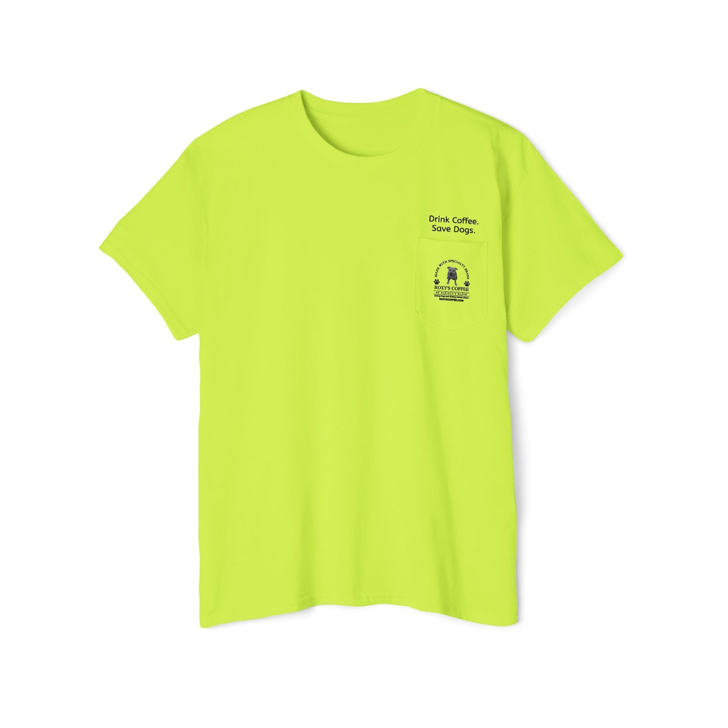 Pocket Tee Support Dog Rescue Unisex Heavy Cotton