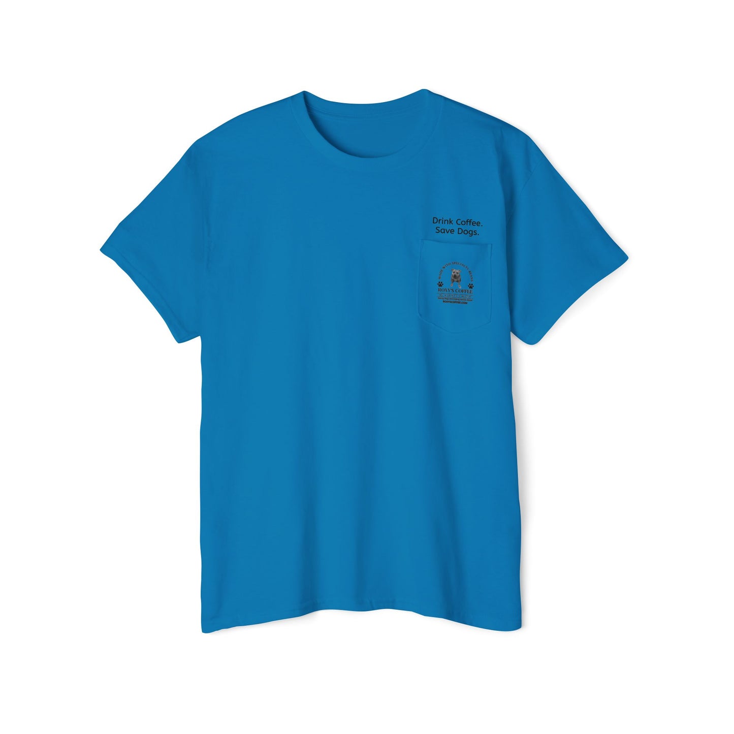 Pocket Tee Support Dog Rescue Unisex Heavy Cotton