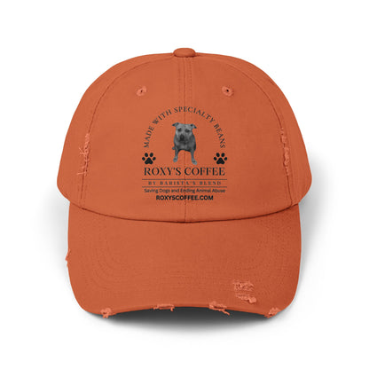 Roxy's Coffee Unisex Distressed Cap - Stylish Dog Lover Hat for Animal Support