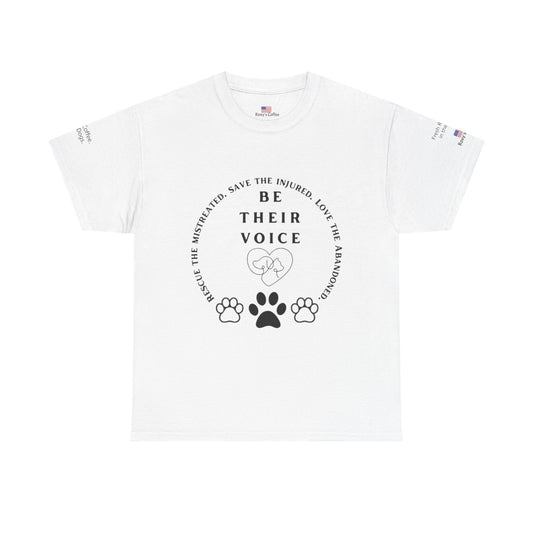 Be Their Voice Animal Rescue Tee, Unisex Heavy Cotton T-Shirt, Animal Lover Gift, Advocacy Shirt, Pet Adoption Awareness Tee