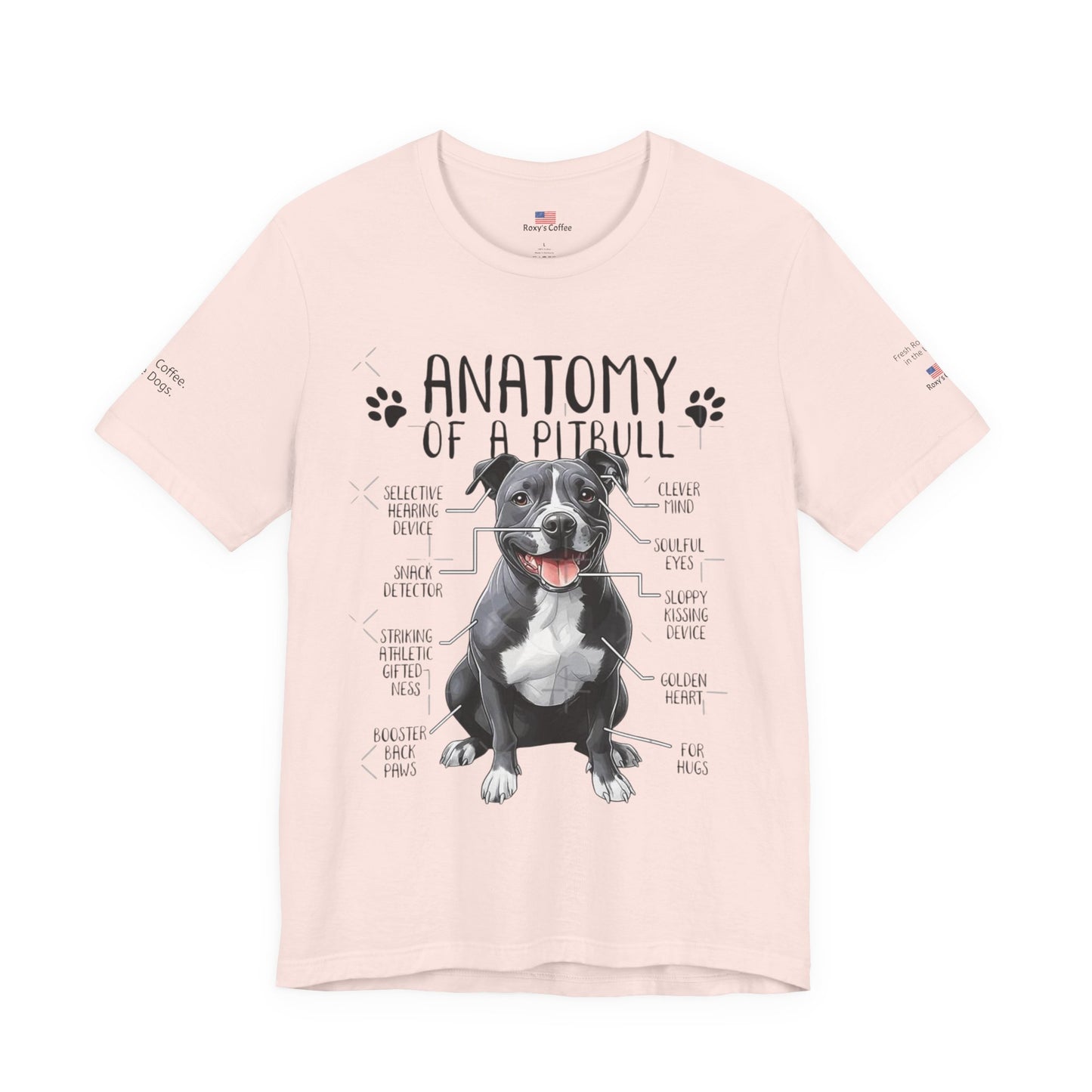 Pitbull Anatomy Tee - Perfect for Dog Lovers, Animal Advocates, Pet Owners, and Casual Wear; Ideal for Gifting and Celebrations