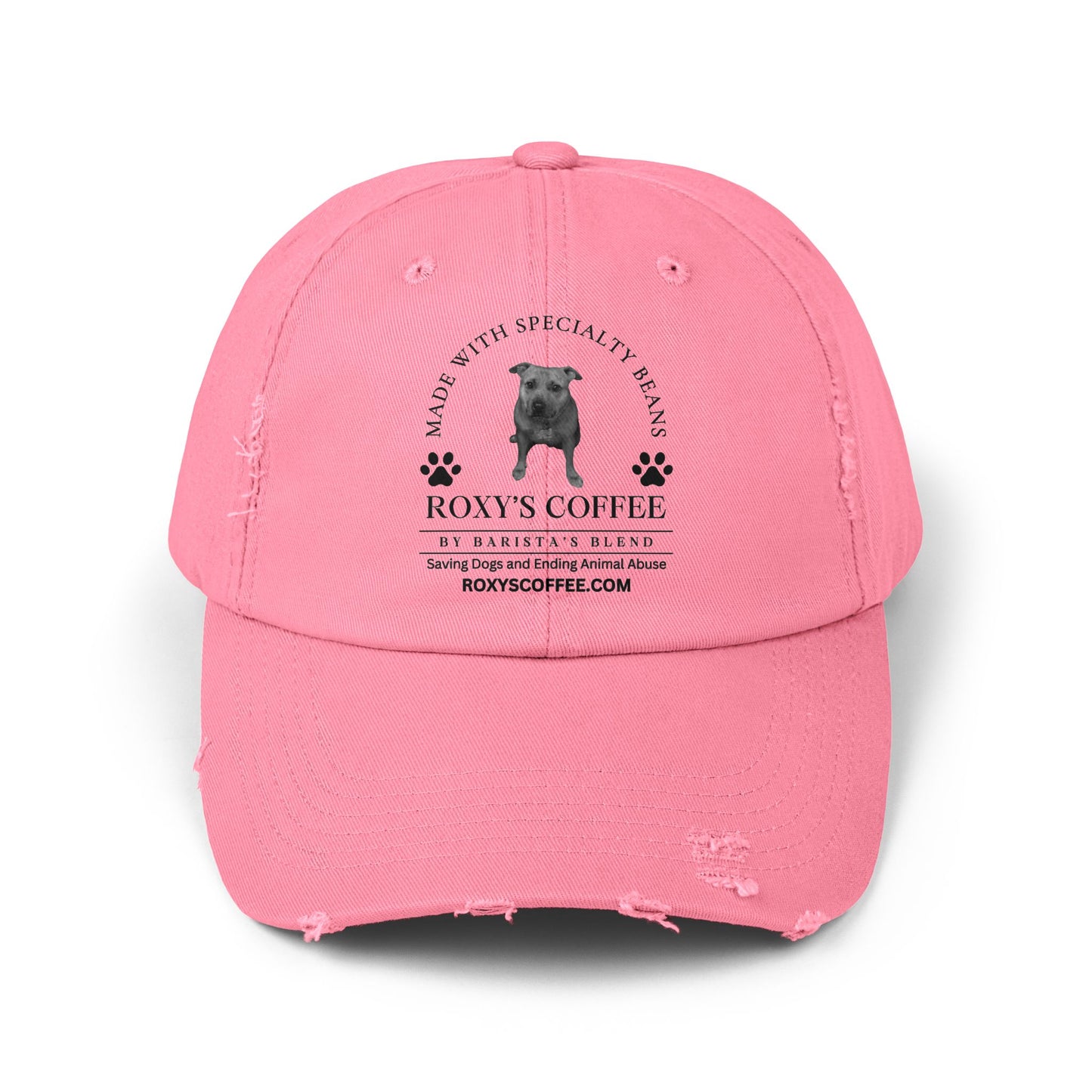 Roxy's Coffee Unisex Distressed Cap - Stylish Dog Lover Hat for Animal Support