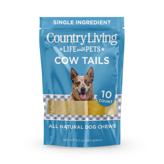 Country Living Natural Cow Ears Dog Chews – 10 Count Bag – All-Natural, Single-Ingredient, Long-Lasting Dog Chews – High-Protein, Low-Fat, Rawhide-Free – Supports Dental Health