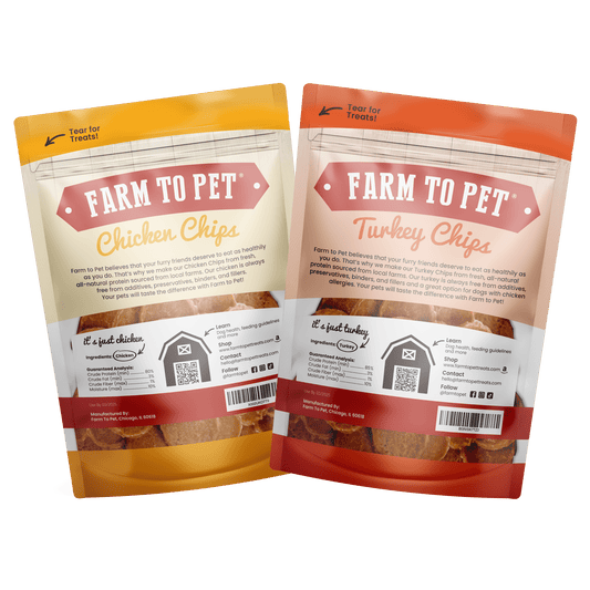 Turkey & Chicken Chip Dog Treat Duo | Single-Ingredient Poultry Treats for Dogs