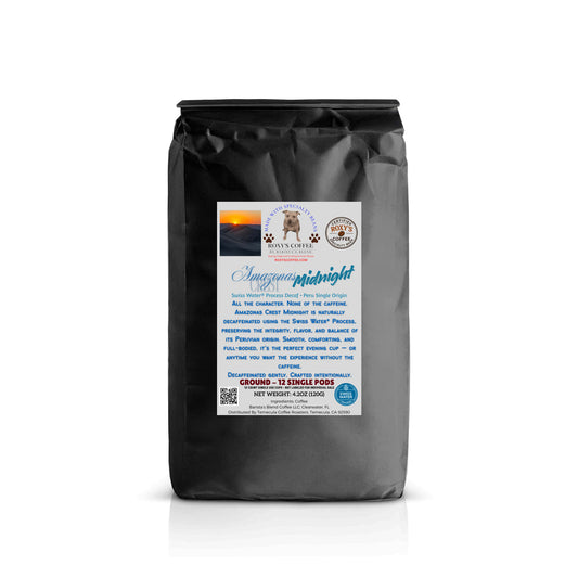 Amazonas Crest Decaf - 12 pack Coffee Pods - Sourced from Peru