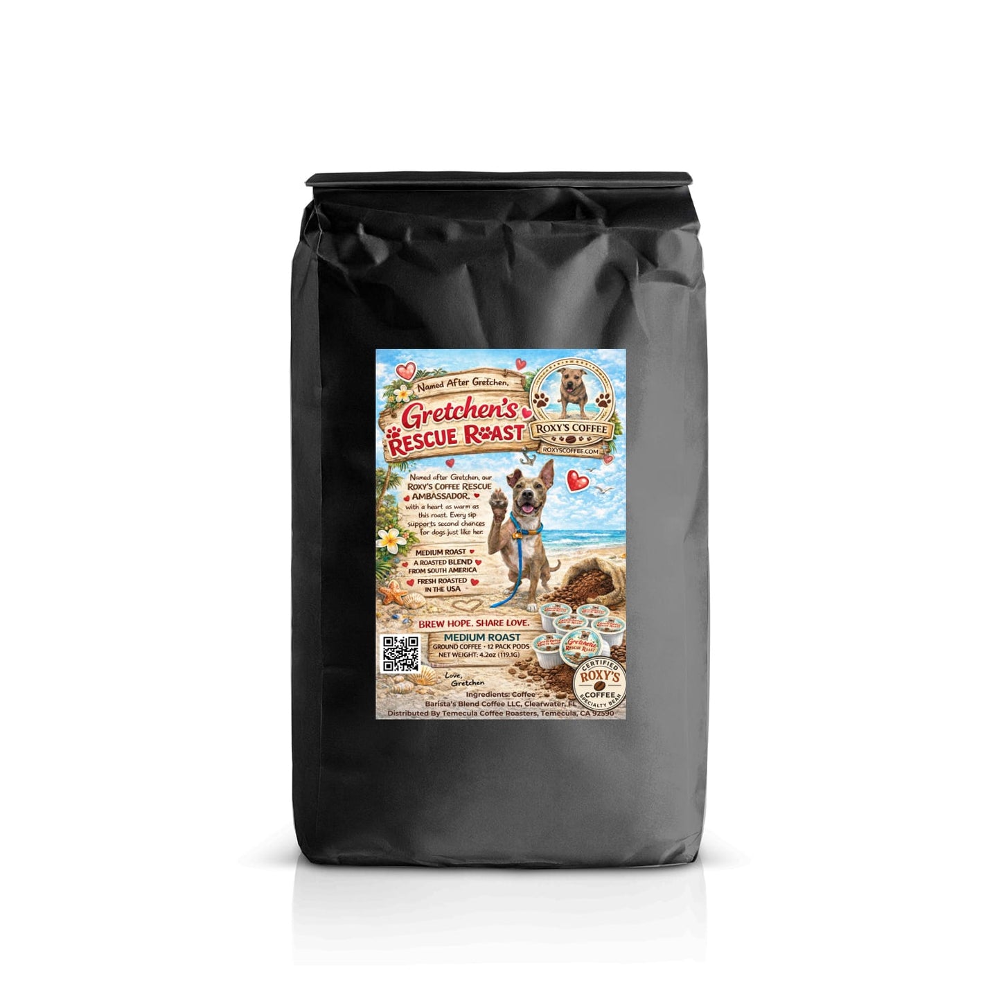 Gretchen's Rescue Roast - Central American Blend - 12 pack Coffee Pods